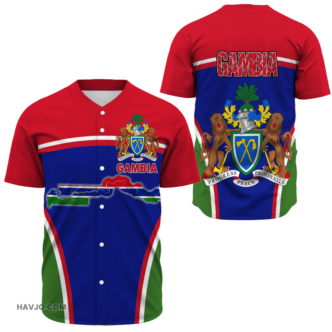 Gambia Active Flag Baseball Jersey