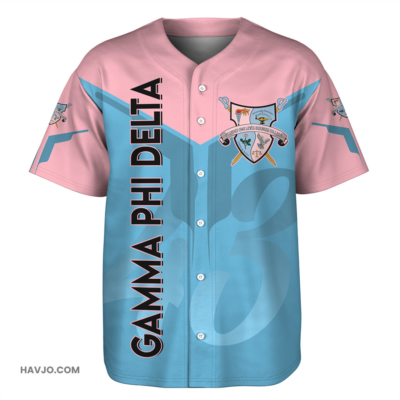 Gamma Phi Delta Arrow Style Baseball Jersey