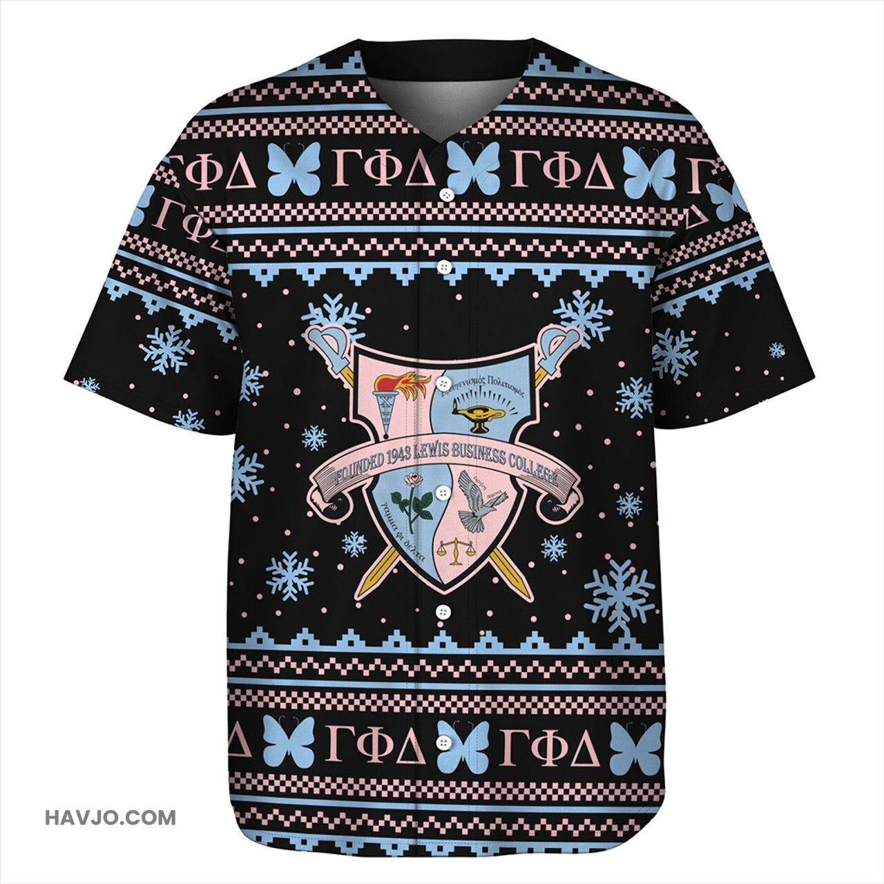 Gamma Phi Delta Christmas Baseball Jersey