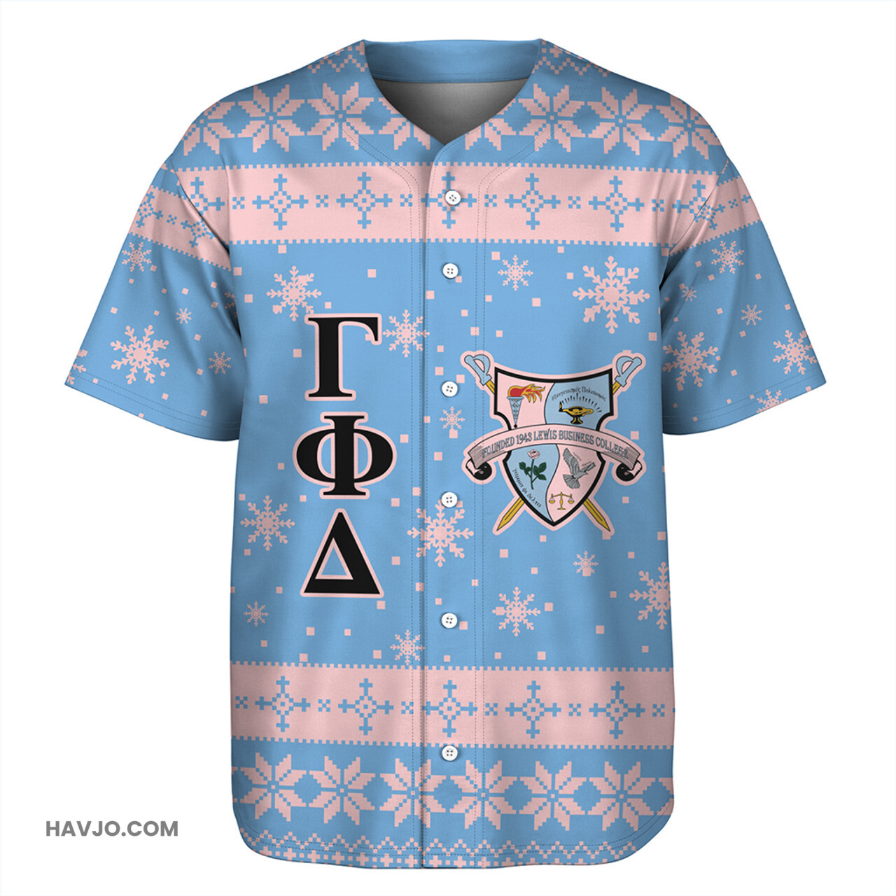 Gamma Phi Delta Christmas Greek Life Baseball Jersey