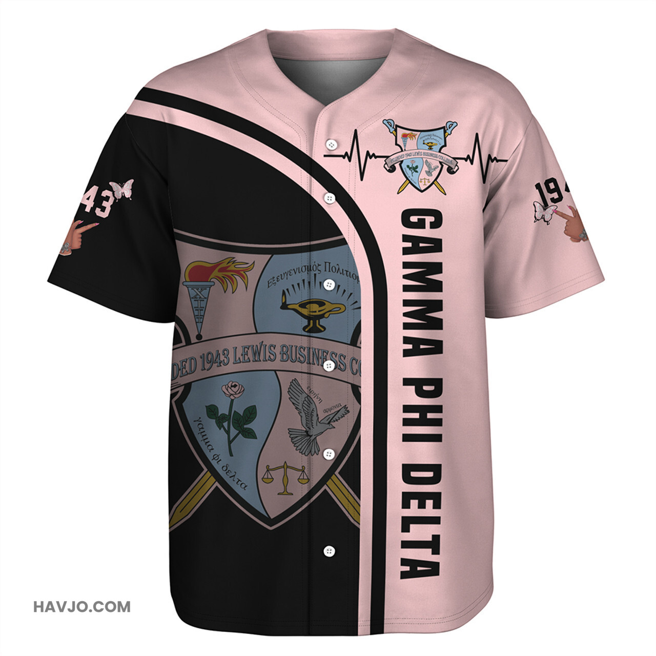 Gamma Phi Delta Custom In My Heart Baseball Jersey