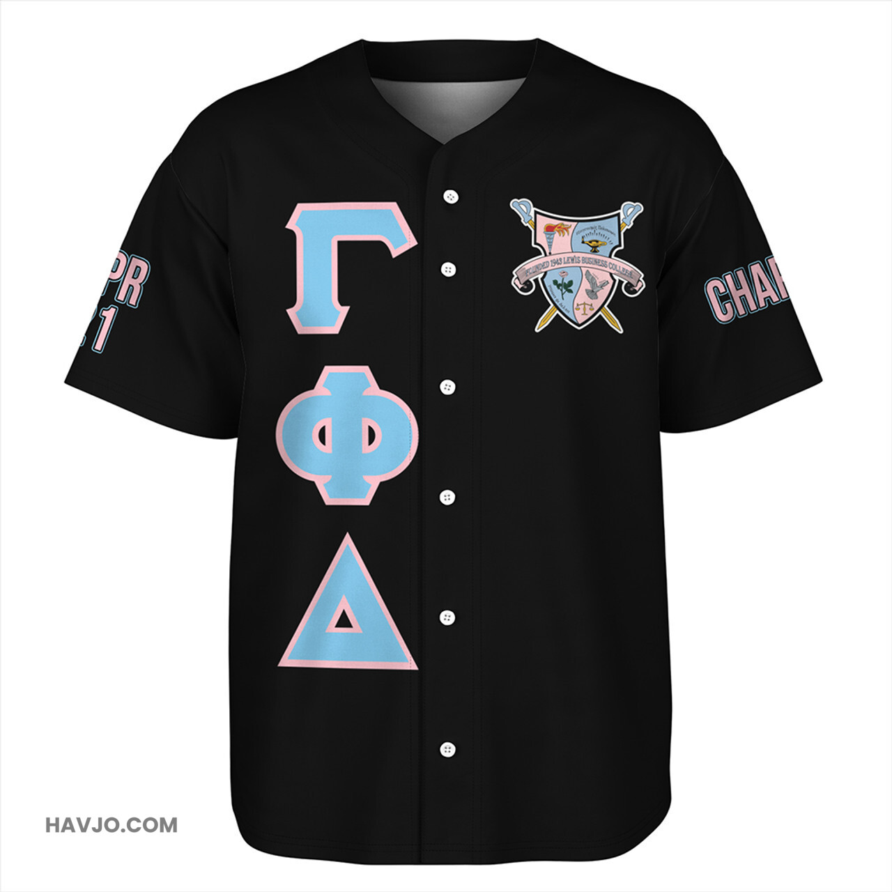 Gamma Phi Delta Custom Sorority Chapter Baseball Jersey