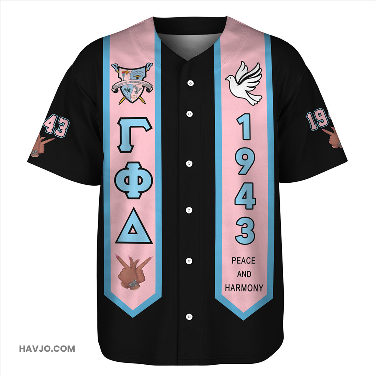 Gamma Phi Delta Greek Graduton Baseball Jersey
