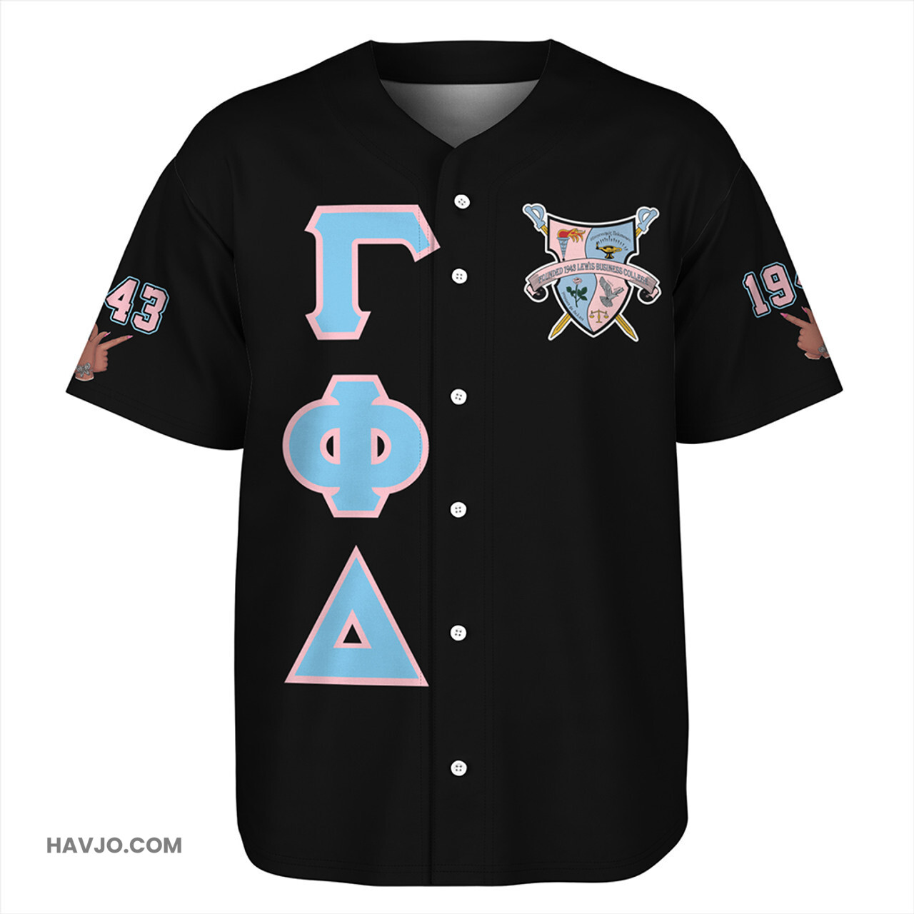 Gamma Phi Delta Letter Baseball Jersey