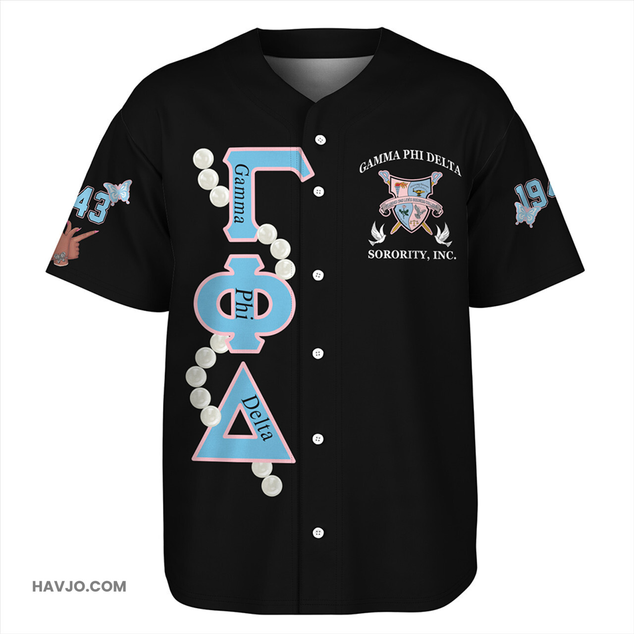Gamma Phi Delta Pearls Baseball Jersey