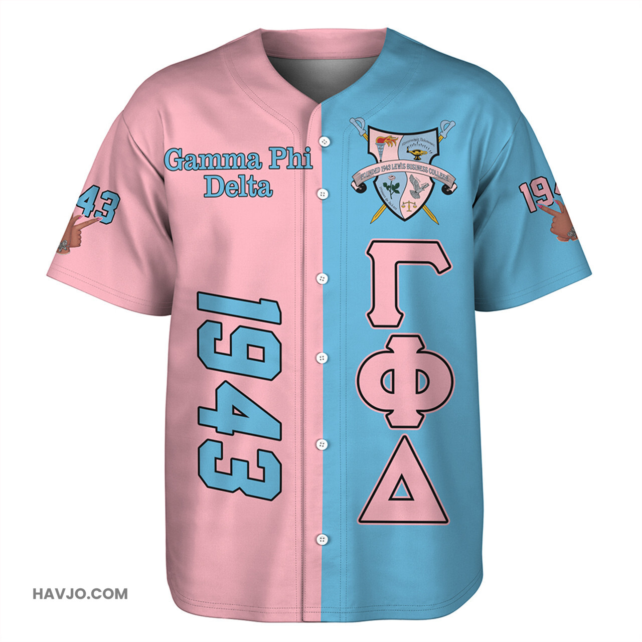 Gamma Phi Delta Sorority Inc 1943 Baseball Jersey