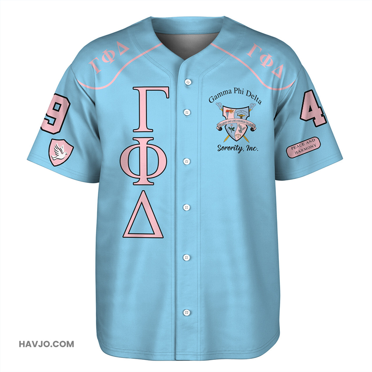Gamma Phi Delta Sorority Inc Style Color Baseball Jersey