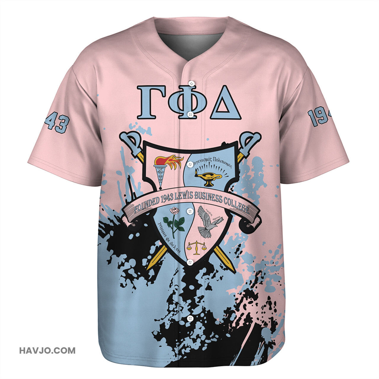Gamma Phi Delta Spanit Style Baseball Jersey