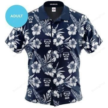 Geelong Cats Hawaiian Shirt Tropical Aloha Button Up