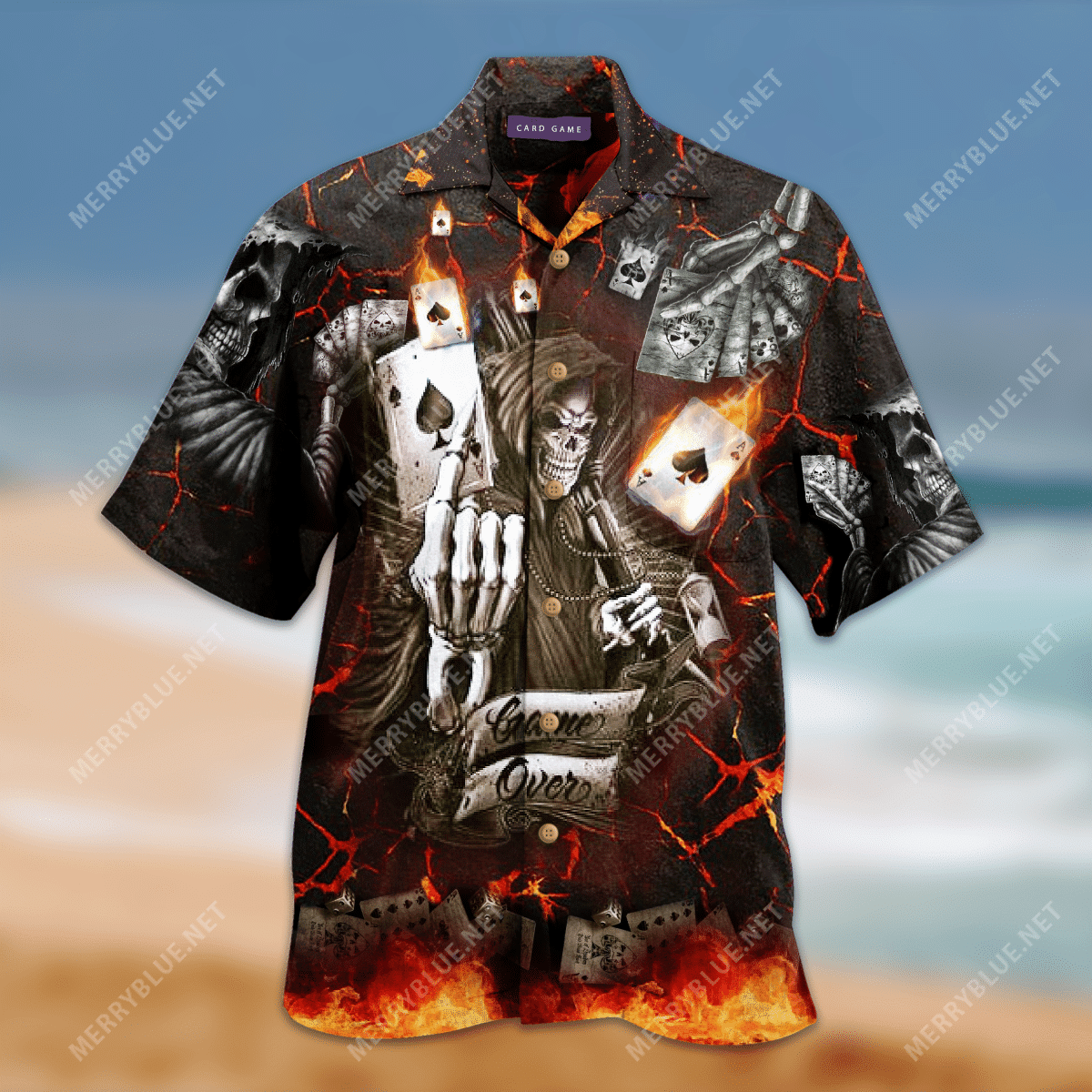 Get Here Card Game Unisex Hawaiian Shirt Tropical Aloha Button Up