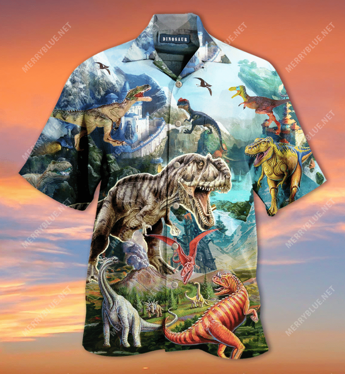 Get Now The World Of Dinosaurs Hawaiian Shirt Tropical Aloha Button Up