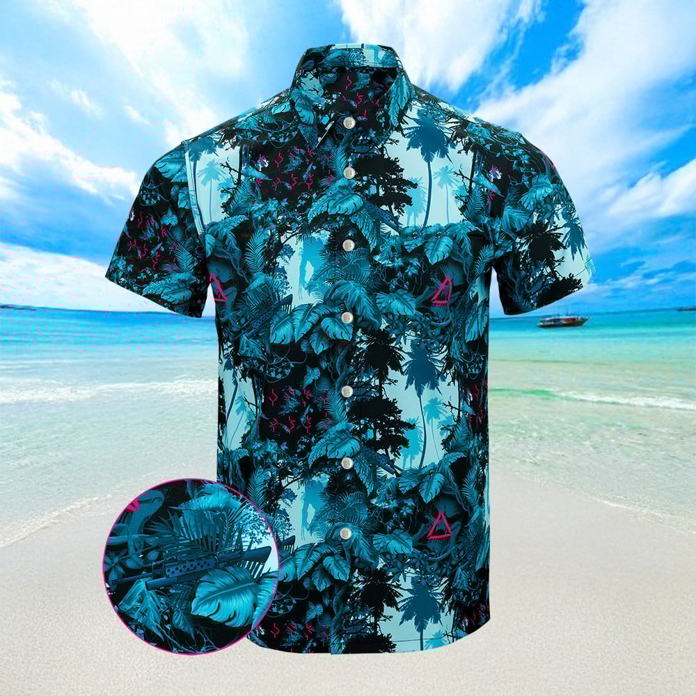 Get To The Chopper Hawaiian Shirt Mens Short Sleeve Button Up Summer Shirts
