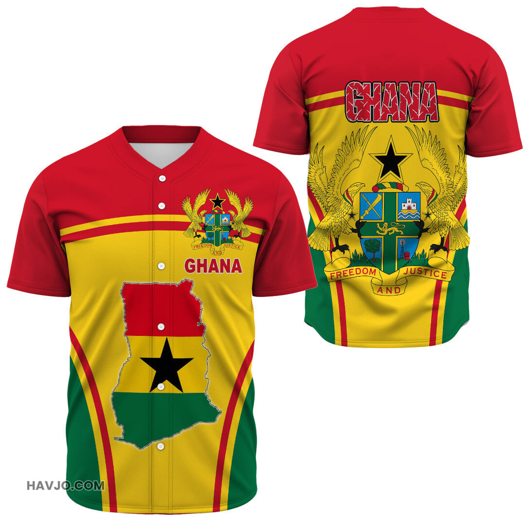 Ghana Active Flag Baseball Jersey
