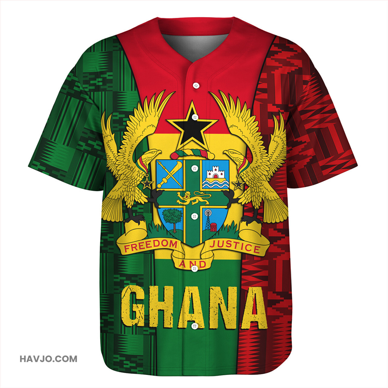 Ghana Kente Style Baseball Jersey