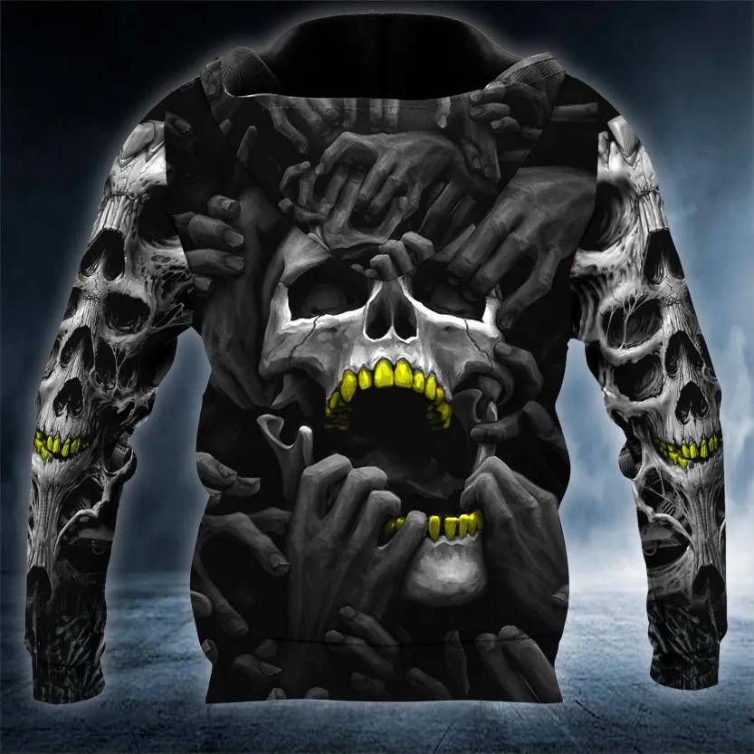 Alternative view of Ghost Hands Corpses Skull 3D All Over Print Hoodie