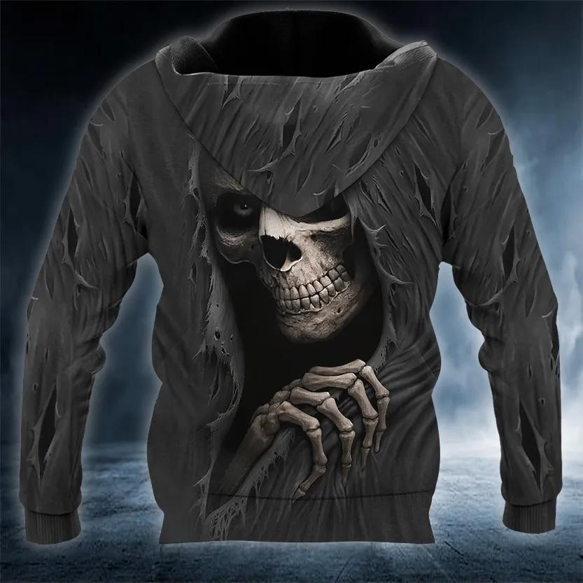 Alternative view of Ghost Smile Skull 3D All Over Print Hoodie