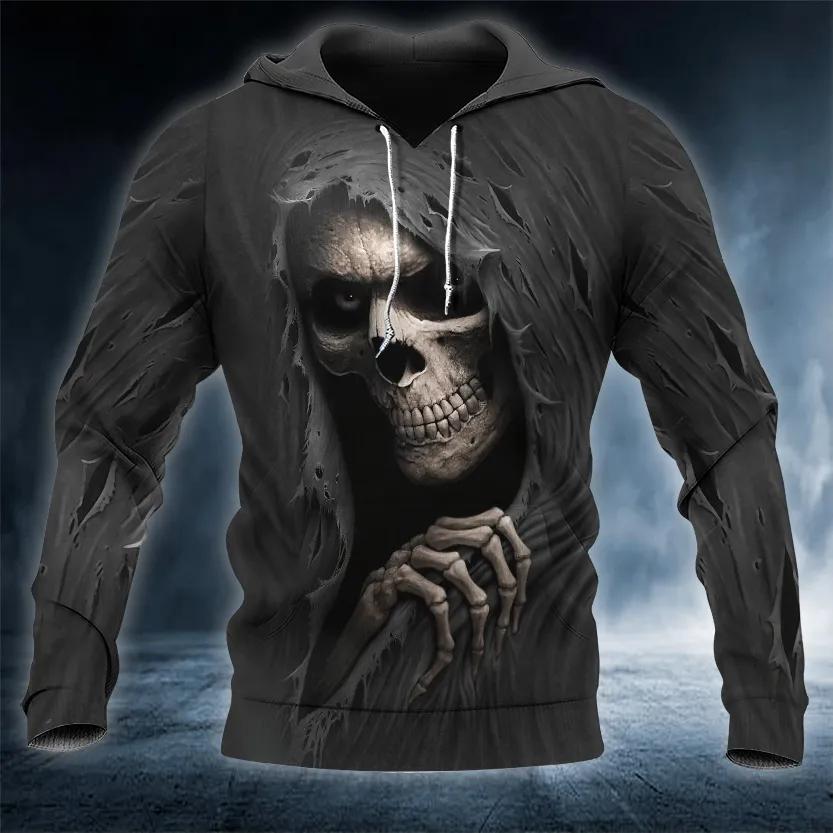 Ghost Smile Skull 3D All Over Print Hoodie