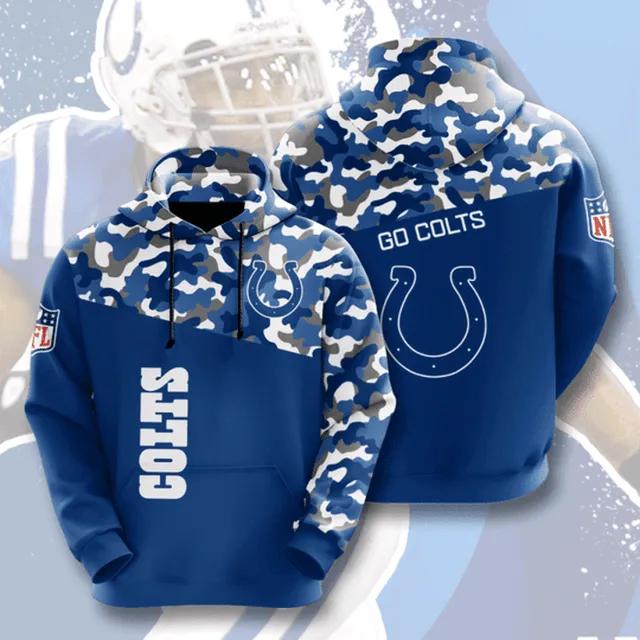 Go Colts Camo NFL 3D All Over Print Hoodie