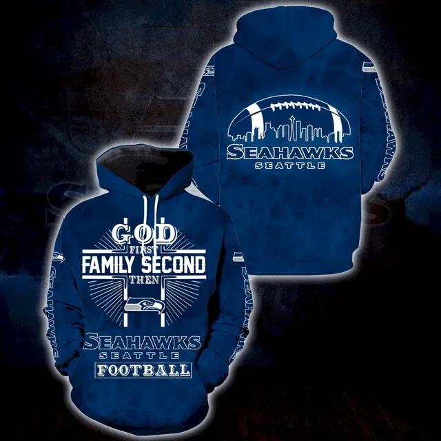 God 1St Family 2Nd Then Seattle Seahawks NFL 3D All Over Print Hoodie