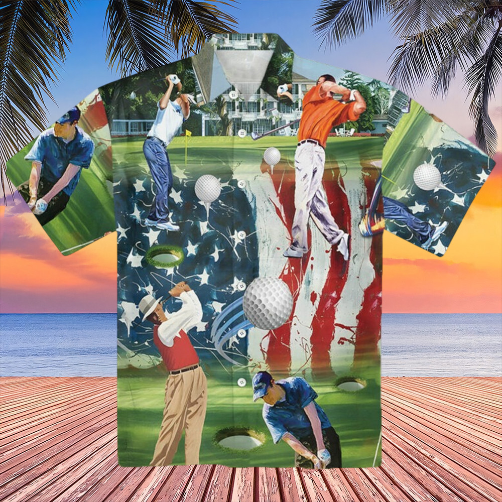 Golf Independence Day American Flag Hawaiian Shirt Patriotic Clothing Gifts For Golf Lovers