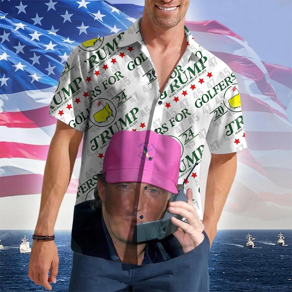 Golfers For Trump 2024 Hawaiian Shirt Make America Great Again Donald Trump Button Up Shirt