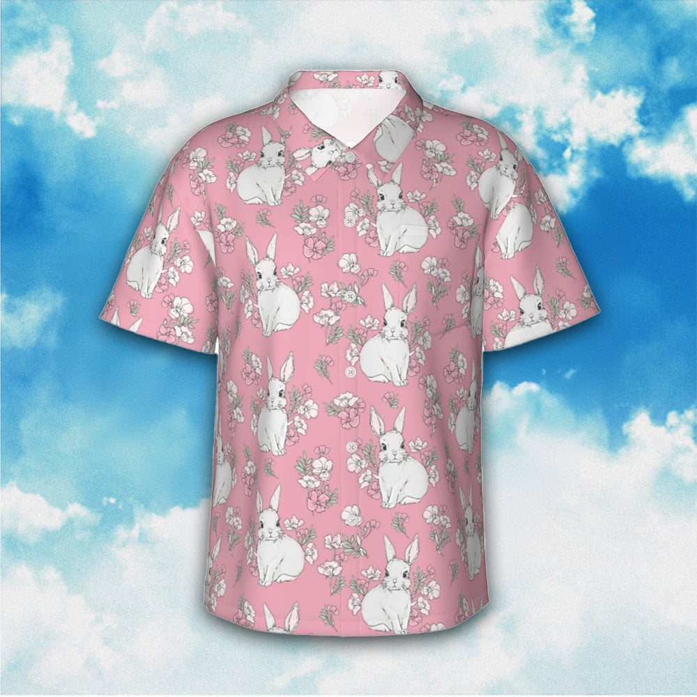 Goofa Rabbit And Flower Hawaiian Shirt Cute Aloha Shirt Summer Gifts For Him Her