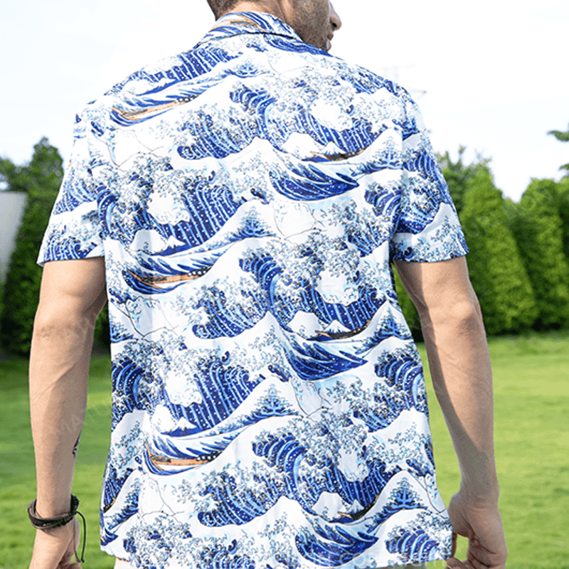 Alternative view of Great Wave off Kanagawa Hawaiian Shirt Funny Quote Shirt Humorous T-Shirt for Men
