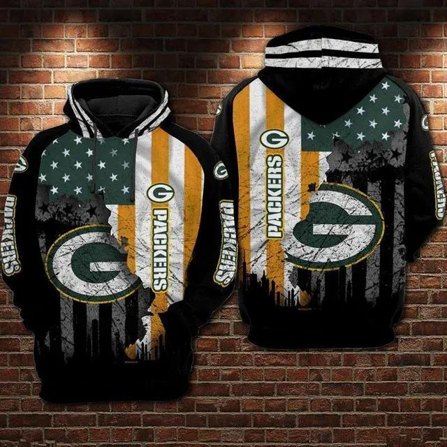 Green Bay Packers Flag New NFL 3D All Over Print Hoodie