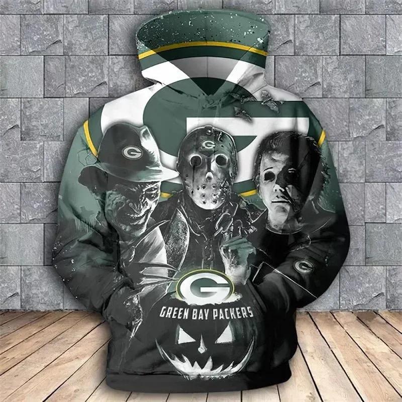 Green Bay Packers Freddy Jason Michael NFL 3D All Over Print Hoodie