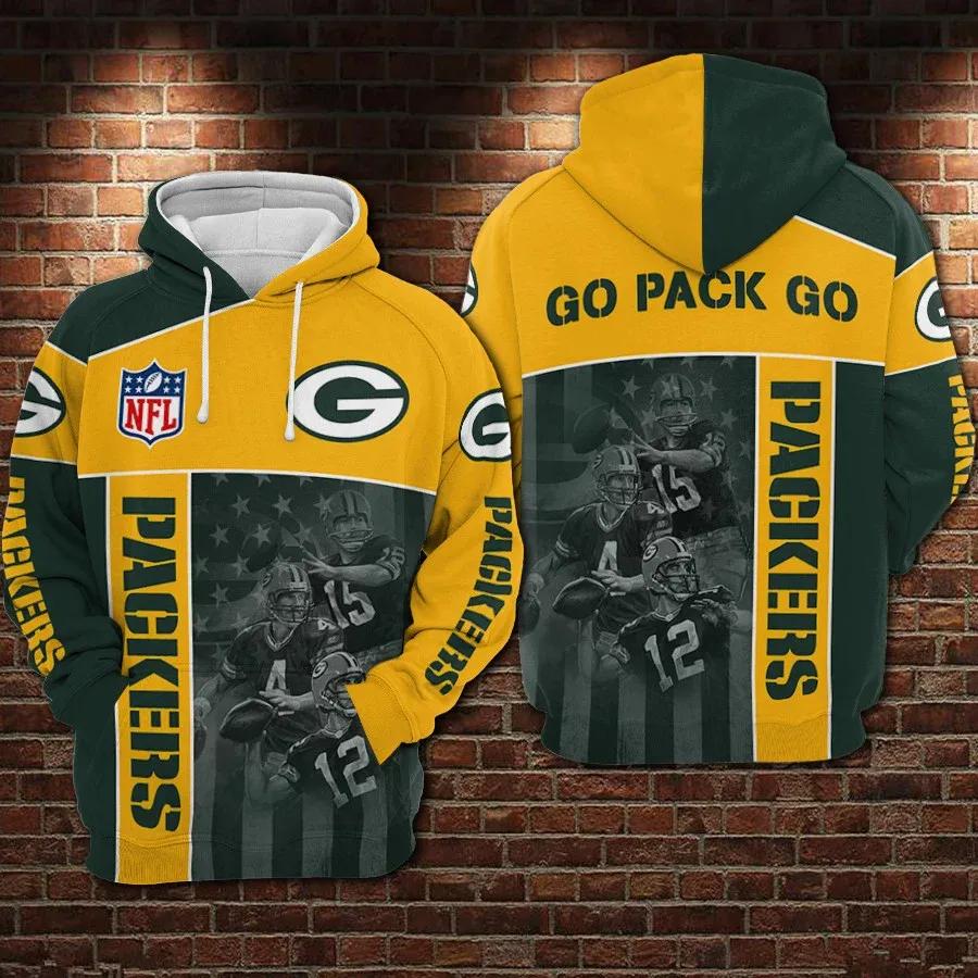 Green Bay Packers Go Pack Go NFL 3D All Over Print Hoodie