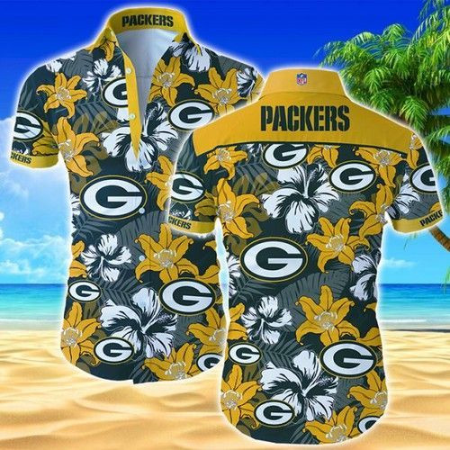 Green Bay Packers Hawaiian Shirt Tropical Aloha Button Up