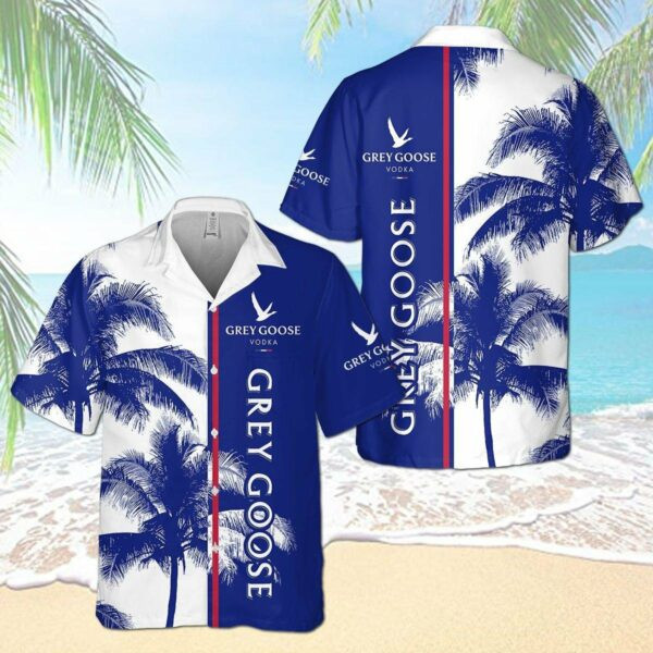 Grey Goose Vodka Hawaiian Shirt Tropical Aloha Button Up