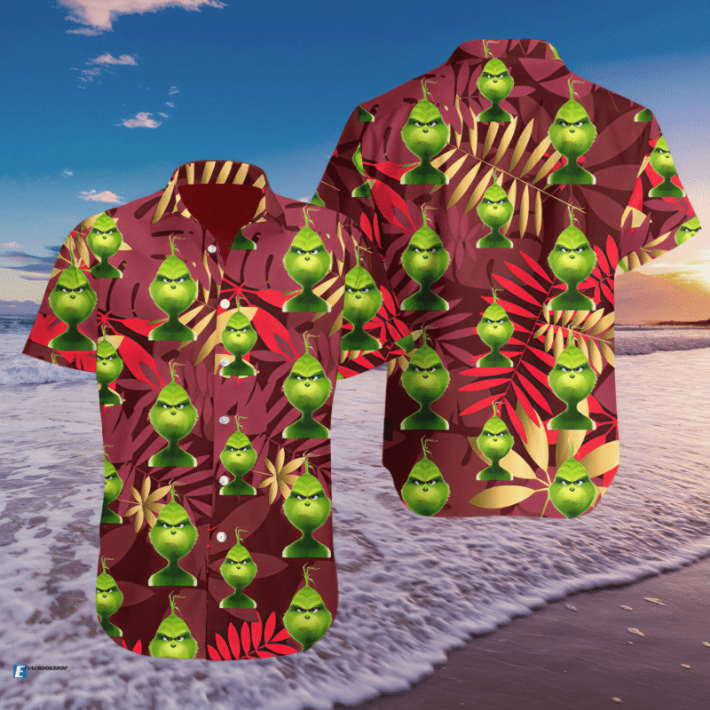 Grinch Dr Pepper Hawaiian Shirt Tropical Aloha Button Up