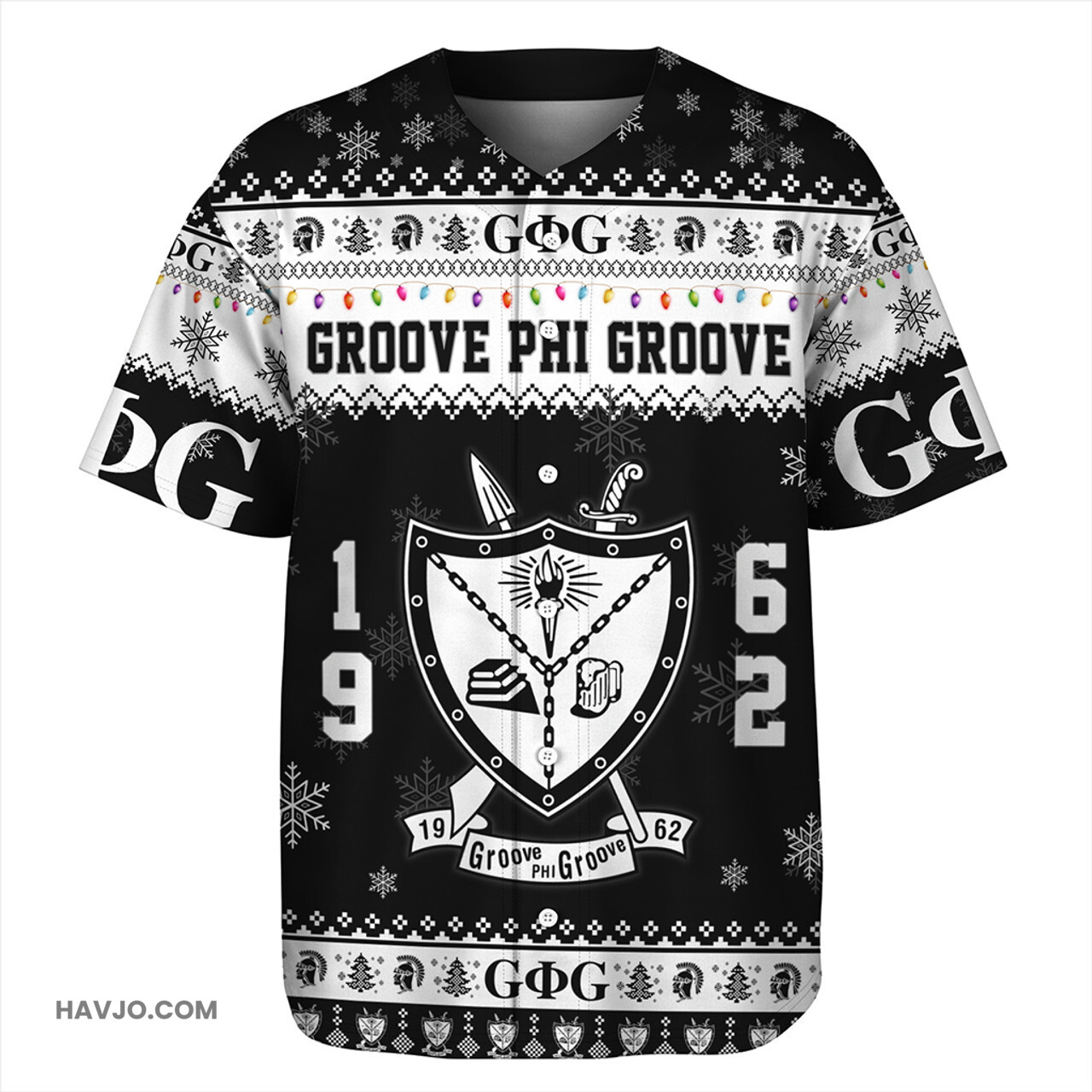 Groove Phi Groove Christmas Style Pattern Baseball Jersey