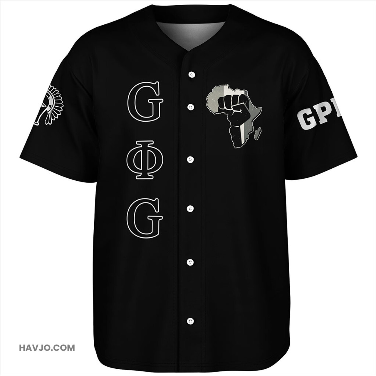 Groove Phi Groove Fraternity Map Africa Baseball Jersey