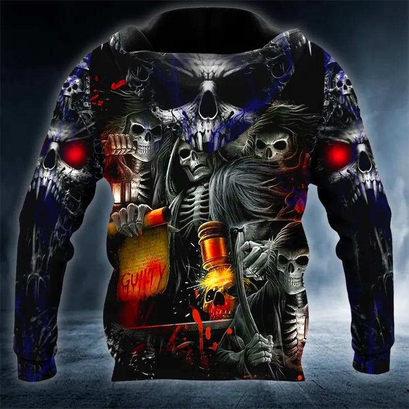 Alternative view of Guilty Skull 3D All Over Print Hoodie