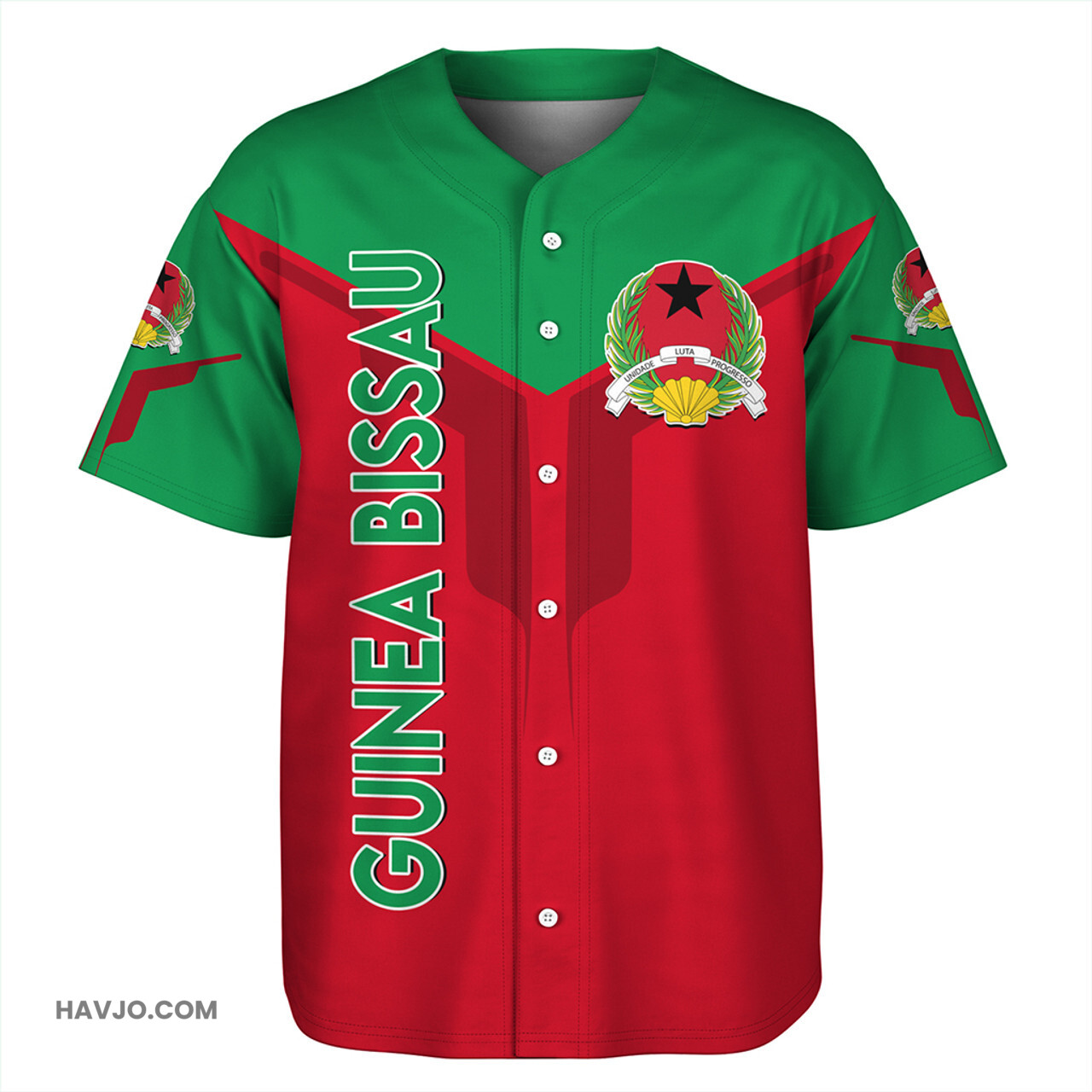 Guinea Bissau Arrow Style Baseball Jersey
