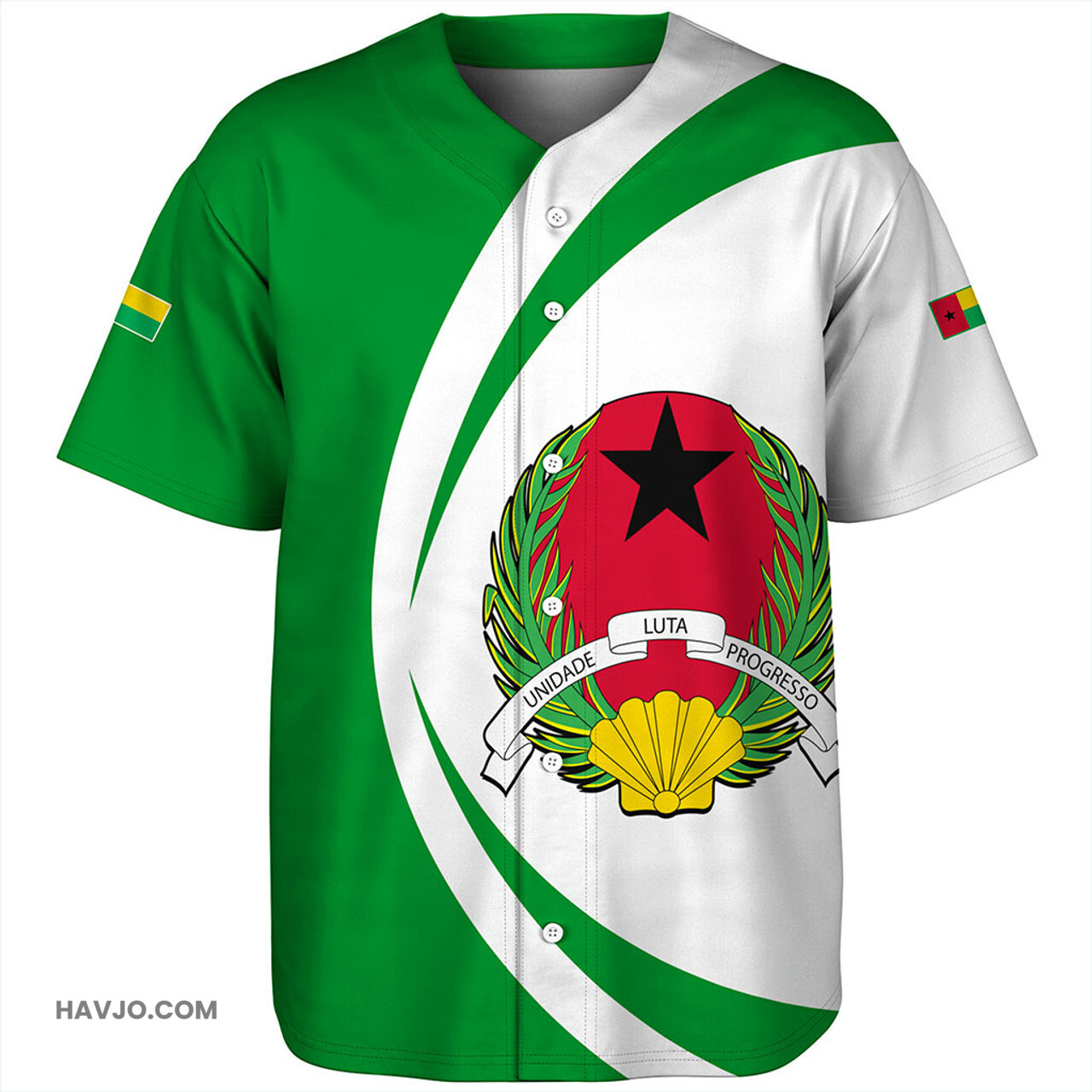 Guinea Bissau Circle Style Baseball Jersey