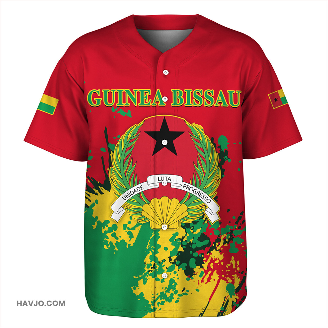 Guinea Bissau Spanit Style Baseball Jersey