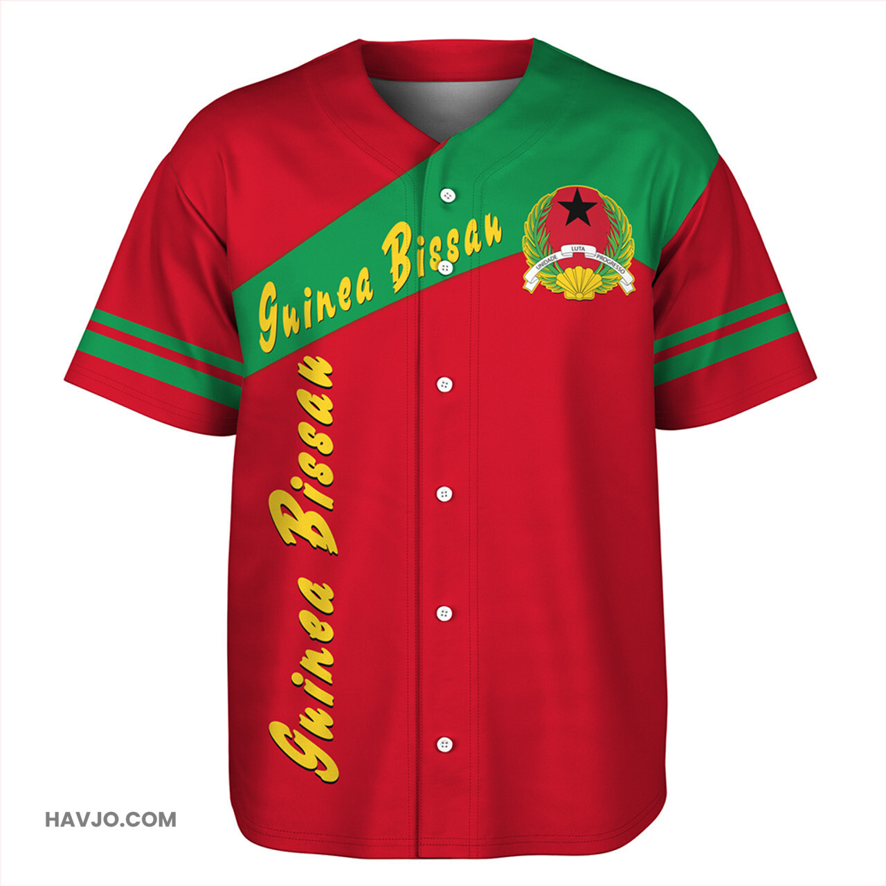 Guinea Bissau Sport Style Baseball Jersey