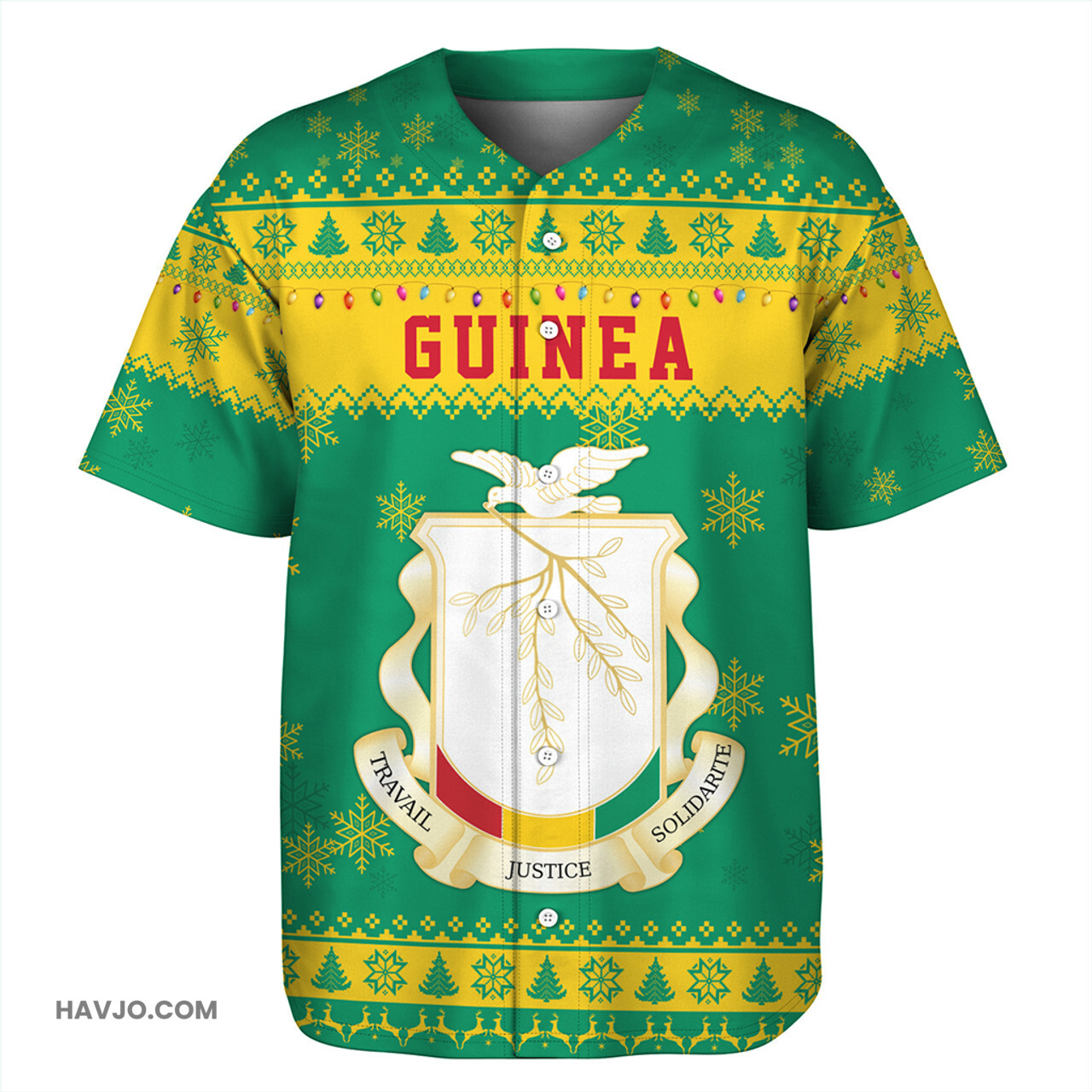 Guinea Christmas Style Pattern Baseball Jersey