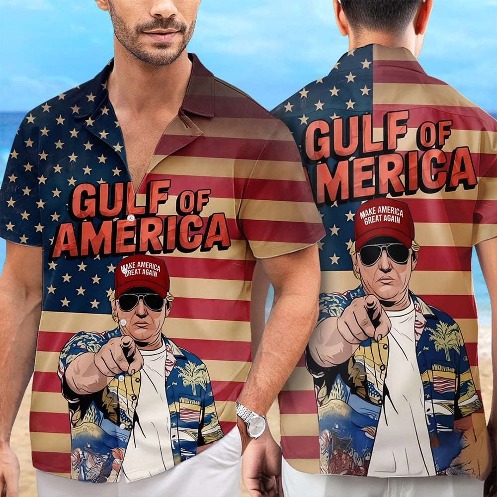 Gulf Of America Trump Hawaiian Shirt Make America Great Again Shirt Father's Day Gift Ideas