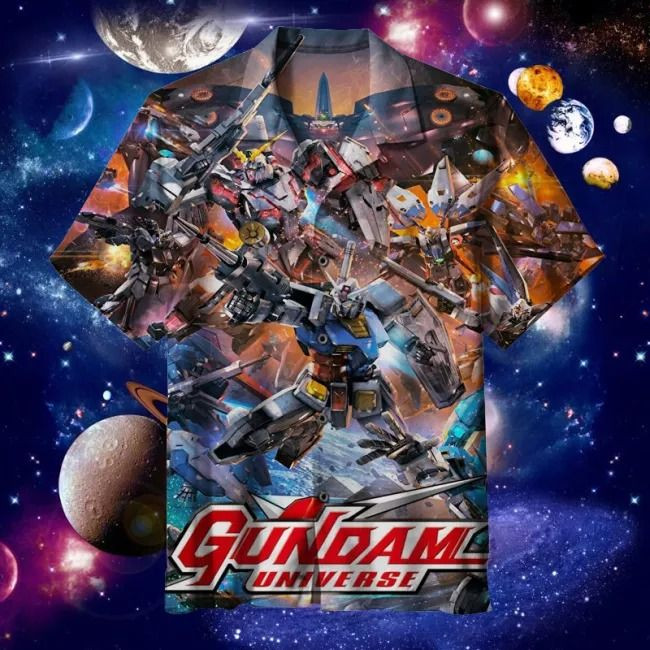 Gundam Hawaiian Shirt Tropical Aloha Button Up