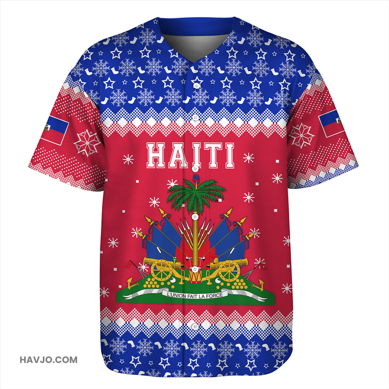 Haiti Christmas Coat of Arms Baseball Jersey