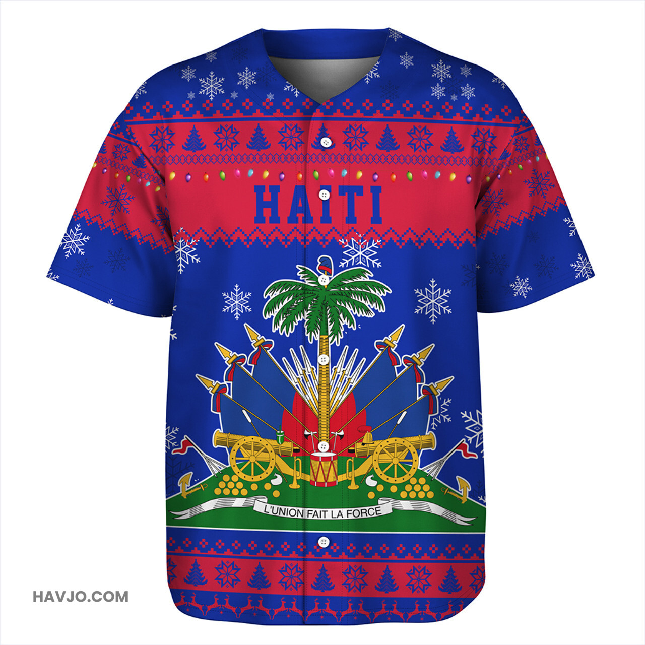 Haiti Christmas Style Pattern Baseball Jersey