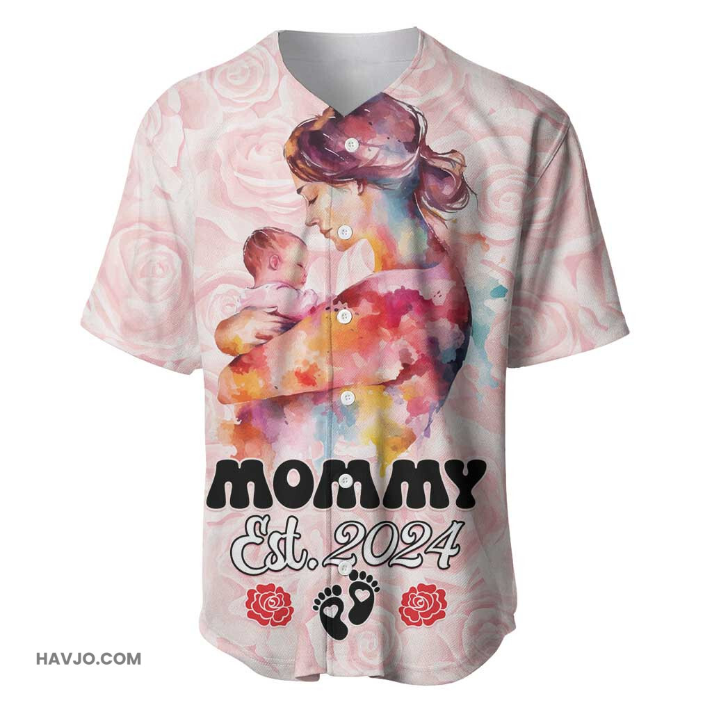 Happy Mother Day Mommy Est 2024 Baseball Jersey