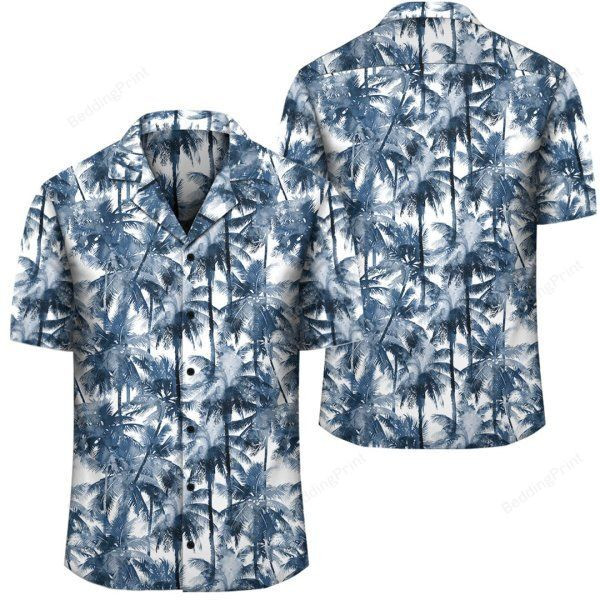 Hawaii Palm Trees And Tropical Branches Hawaiian Shirt Tropical Aloha Button Up