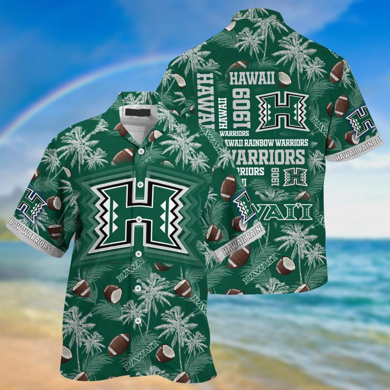 Hawaii Rainbow Warriors Ncaa Hawaiian Shirt Tropical Aloha Button Up