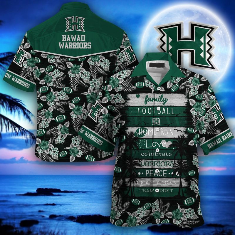 Hawaii Rainbow Warriors Ncaa Hawaiian Shirt Tropical Aloha Button Up