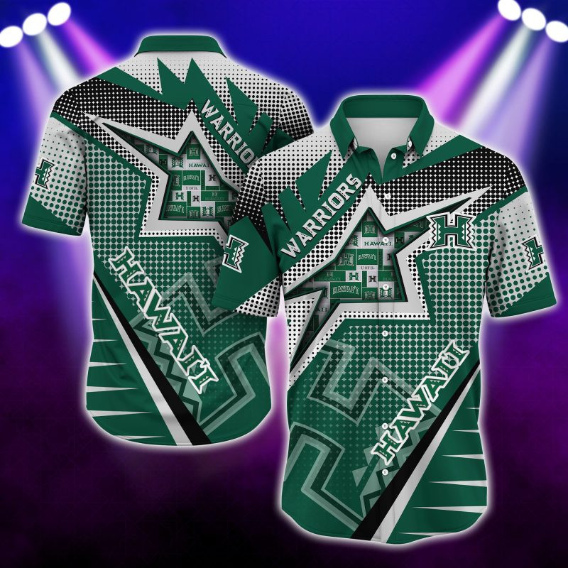 Hawaii Rainbow Warriors Ncaa Hawaiian Shirt Tropical Aloha Button Up
